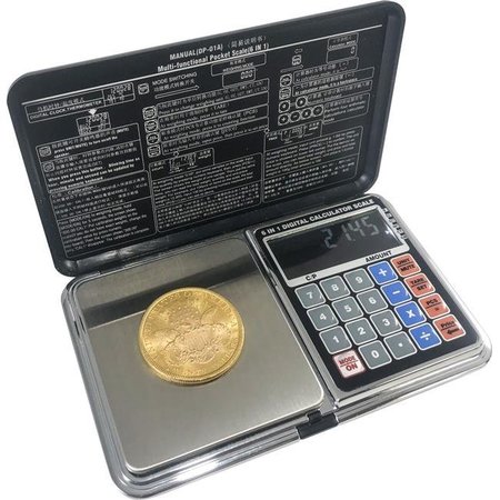 MOON KNIGHT Optima Home Scales AT-202 Atom Pocket Weight Scale with Calculator Function; Black & Silver - 200 x 0.01 g AT-202